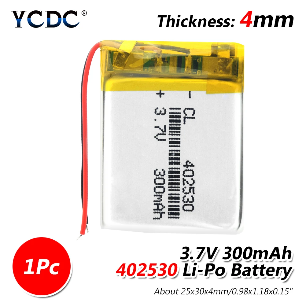 1/2/4 шт./партия 3,7 v 402530 300mAh литий-полимерный аккумулятор для Mp3 Mp4 Gps PDA Смарт-часы psp радио динамик литий-ионный аккумулятор Lipo - Цвет: 1 piece