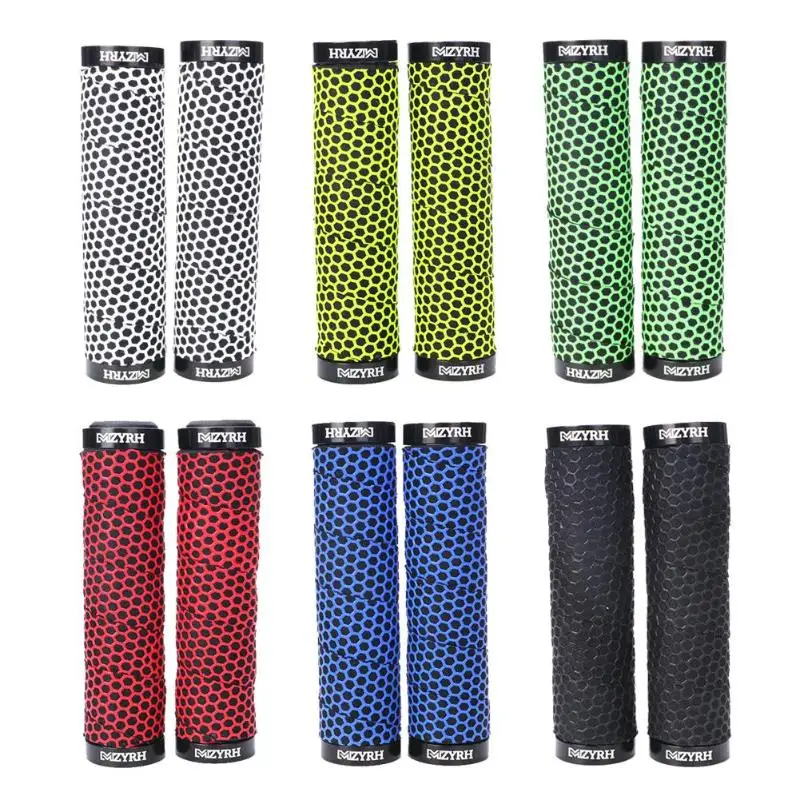 cheap 2 pcs Rubber Bike Handlebar Grips Cover BMX MTB Mountain Bicycle Handles Anti skid Bicycles Bar Grips Fixed Gear Bicycle