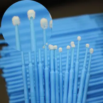

100Pcs 0.25/0.20/0.15cm 3 colors Disposable Micro Brush Tooth Applicator Cotton Swab