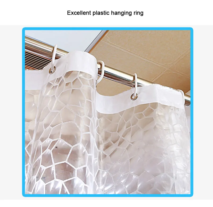 3D effect water proof water cube shower curtain