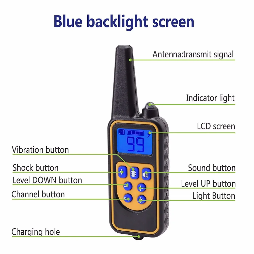 800 м электрический ошейник для дрессировки собак водонепроницаемый перезаряжаемый ошейник для собак с дистанционным управлением электрический ошейник для дрессировки собак