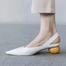 Pointed Toe Slingback Round Heel Shoe