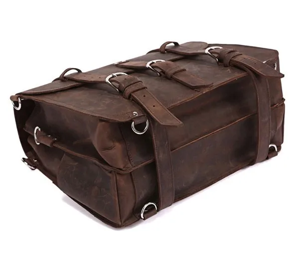Vintage Crazy horse Genuine Leather Men Travel Bags Luggage Travel Bag Leather Men Duffle Bag Large Weekend Overnight