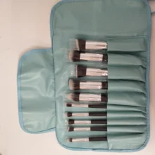 Pro 10 шт. набор кистей для макияжа Пудра основа тени для век макияж кисти Косметика Мягкие синтетические волосы с полиуретановым кожаным чехлом