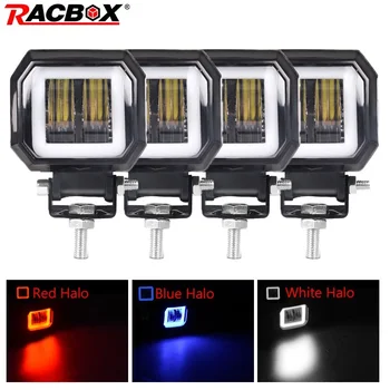 

3 Inch 7D Lens LED Work Light Round Square Portable Spotlights Offroad Truck Driving Car Boat Motorcycle ATV 12V 24V Angle Eyes