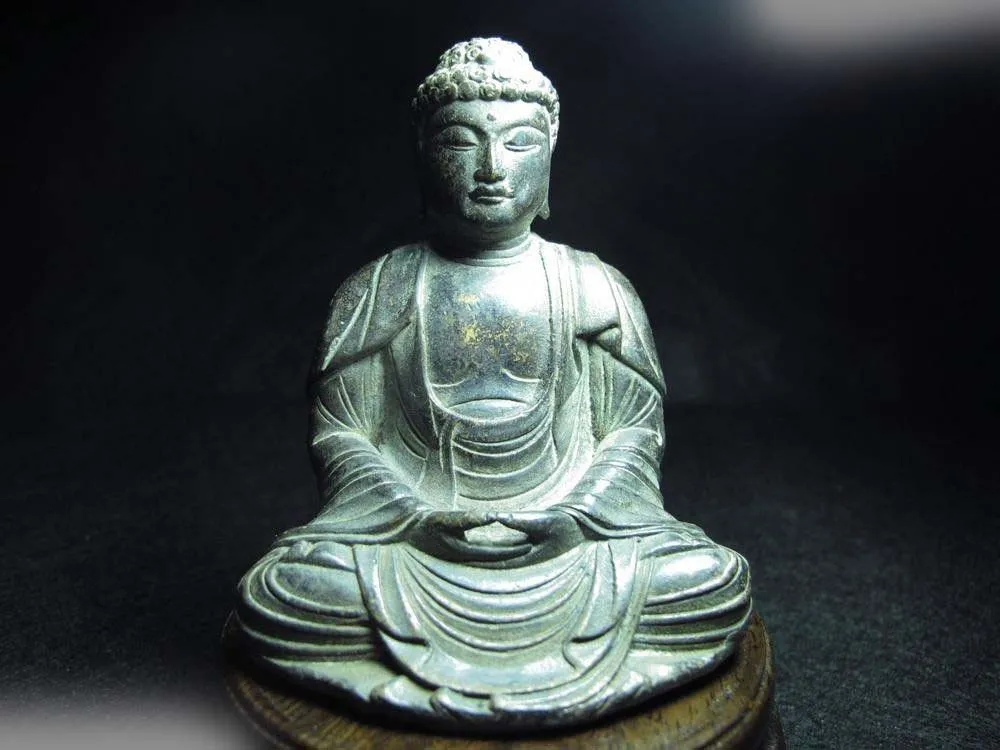 

Chinese Buddhism Old Copper Bronze Sakyamuni Tathgata Amitabha Buddha Statue SD 506