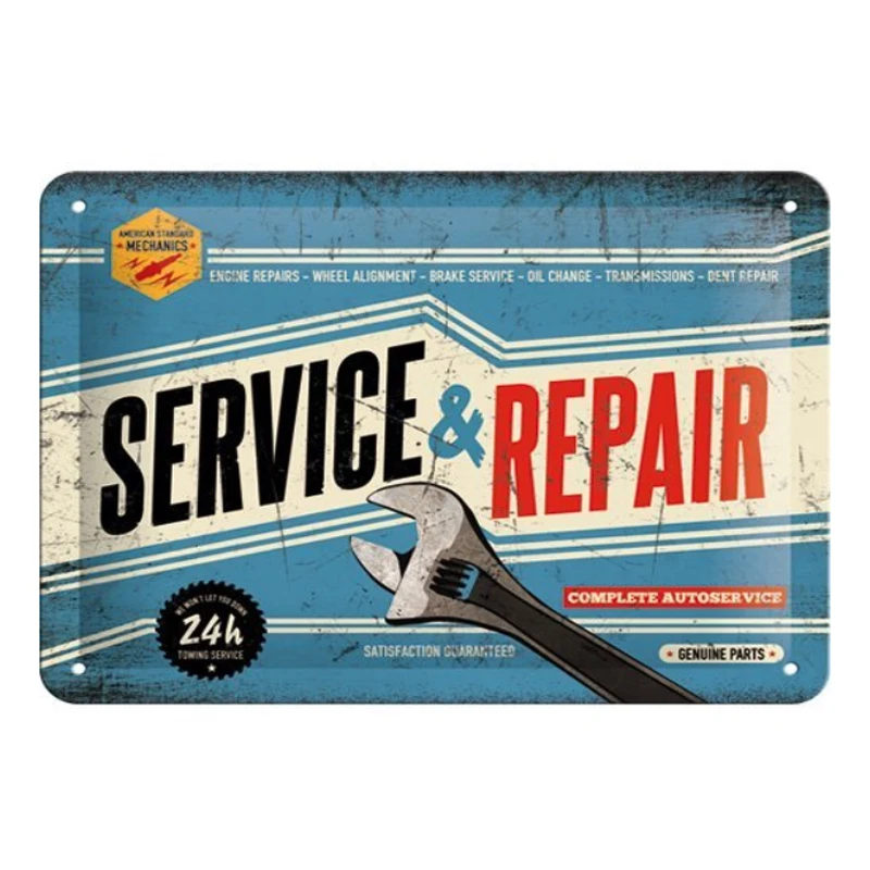 

Service & repair! vintage metal sign retro tin plate painting wall decoration for garage home kitchen bar