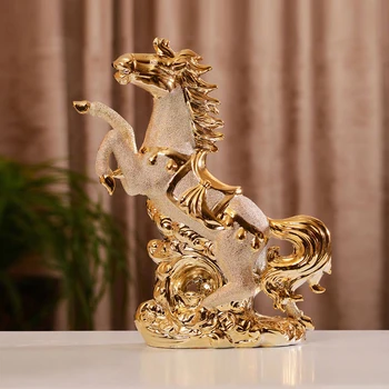 

Modern Home Furnishings Immediately Have The Money To Move On Gifts Ceramic Decorations Originality Gold Plating horse