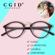 Cgid классические дизайнерские очки ретро круглый красочные Frame очки УФ-защита с прозрачной линзой для Для женщин PG65