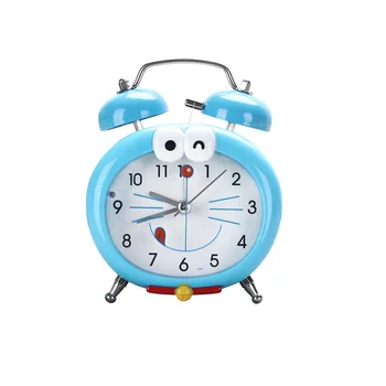 

Creative Round Alarm Clock Desktop Metal Luminous Small Alarm Clock c