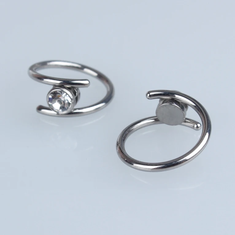 

G23 Titanium Nose Eyebrow Ring 16G Twist Barbell Crystal Navel Ring Ear Tragus Cartilage Stud Lip Piercing Body Jewelry