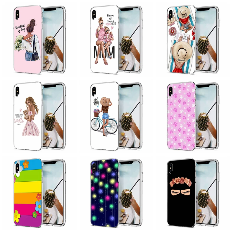 TPU Luxury For iPhone 7 8 Plus 6 6s X XS XR Max Cover Design Colorful star meteor life flower Back Fundas E162 |