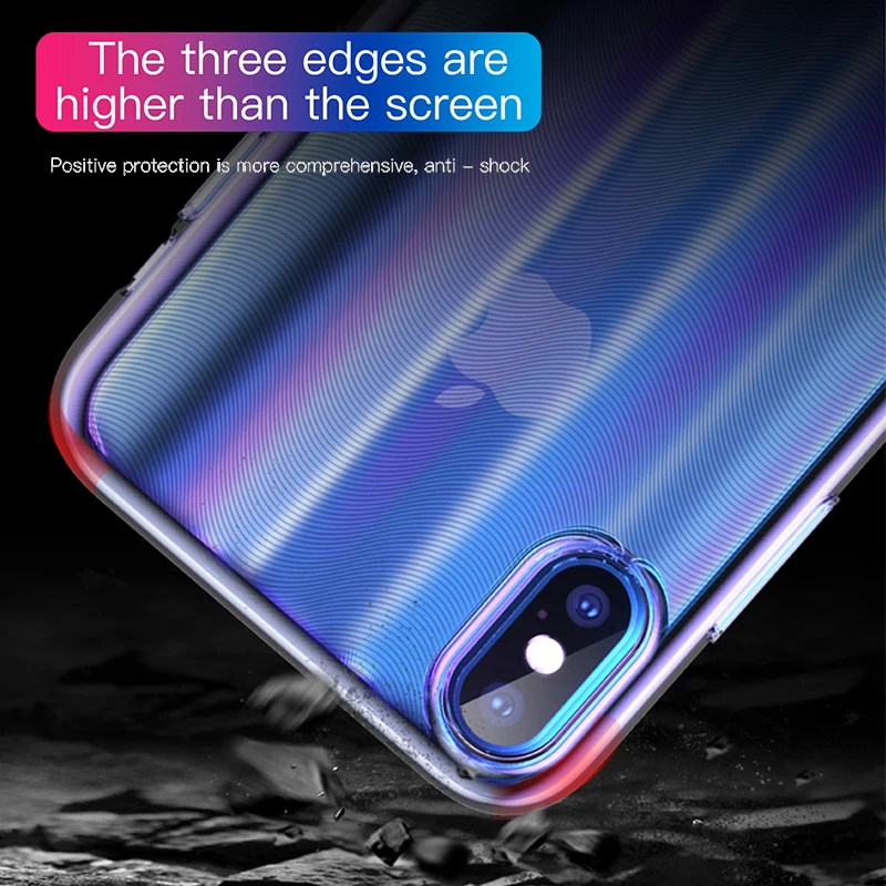 Роскошный чехол Baseus Aurora для iPhone Xs Max XR Чехлы градиентный жесткий пластиковый