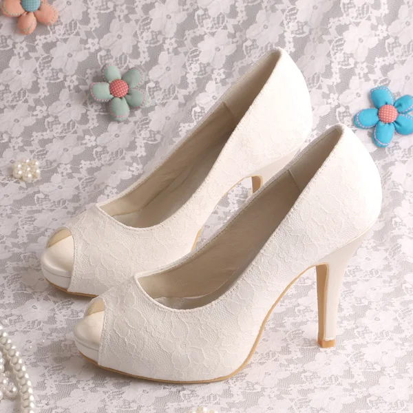 lace fabric heels