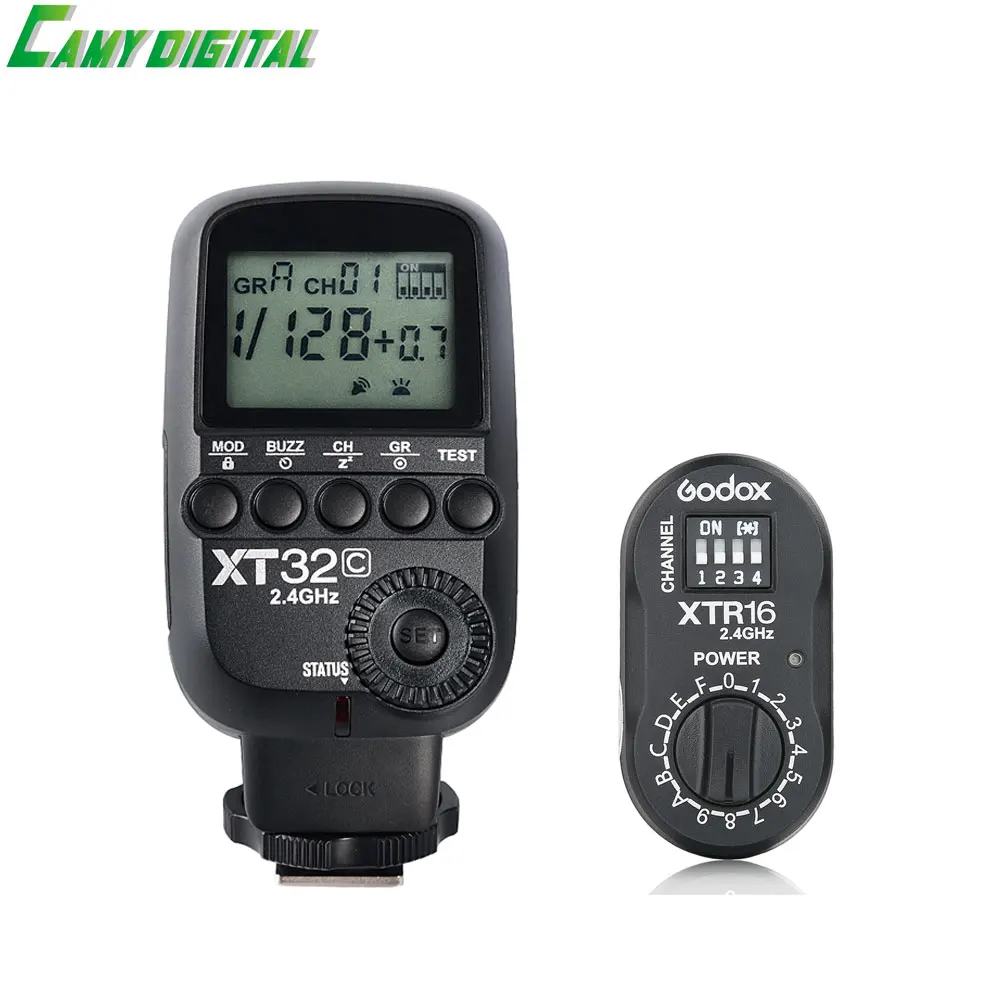 

Godox XT32C HSS 1/8000s 2.4G Wireless X System Power Control Flash Trigger with screen+XT-16 Only the Receiver Kit For Canon