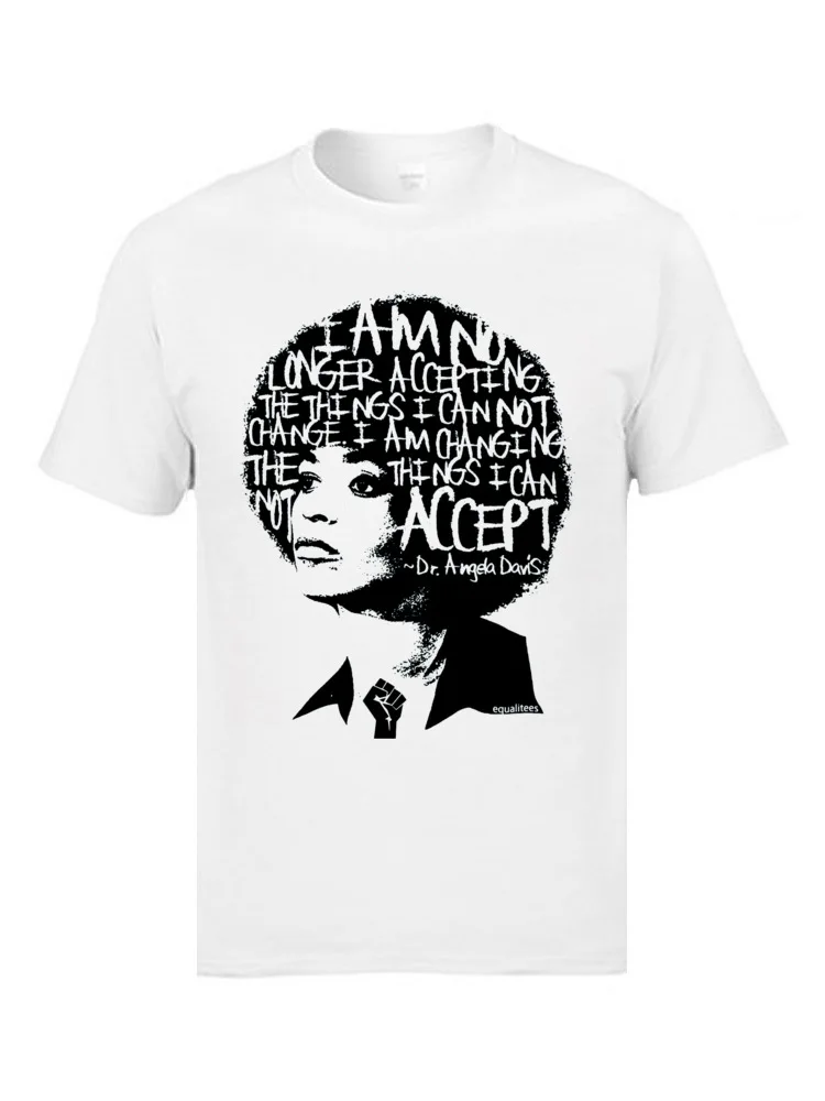 

Angela Davis Actor T Shirt Letter Hair Art Character Tshirts White Out In The Night Cotton Design T Shirts Men Sweater Clothes