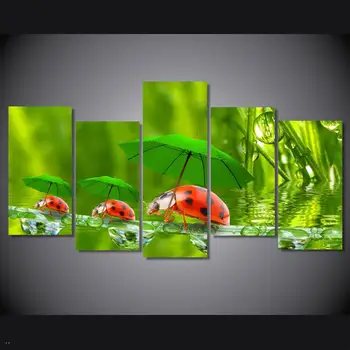 

Hd Printed Funny Ladybugs Painting Canvas Print Room Decor Print Poster Picture Canvas Free Shipping/90836