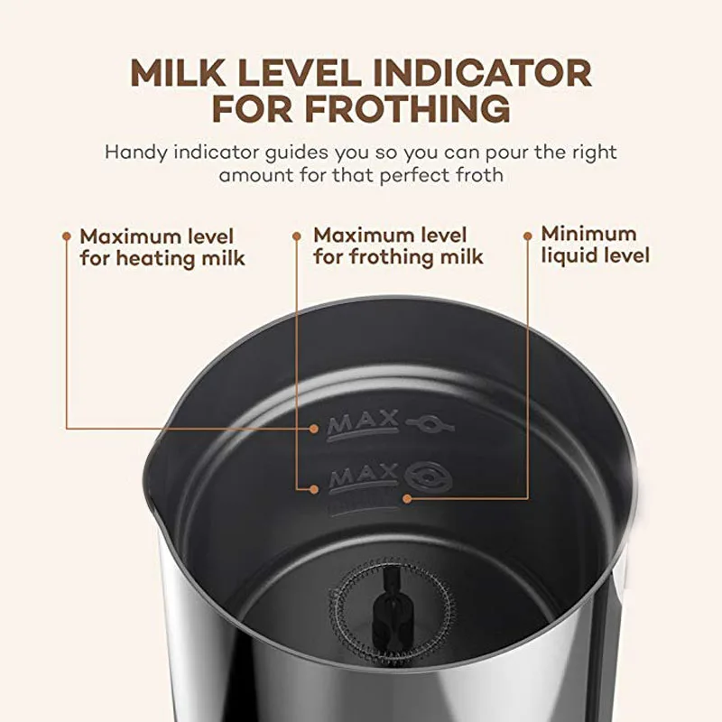 Stainless Steel 3 Function Automatic Milk Frother Coffee Foamer Container Soft Foam Cappuccino Maker Electric Coffee Frother