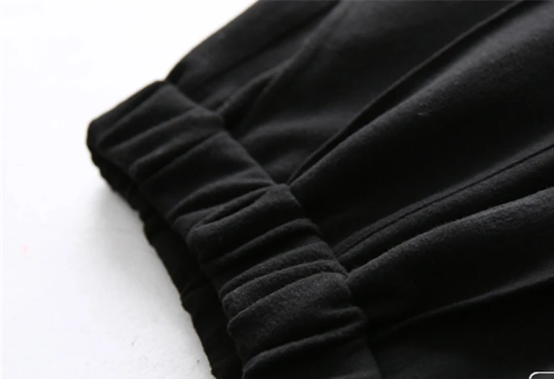 Эластичные с высокой талией повседневные шерстяные брюки размера плюс повседневные брюки черные/серые шаровары зимние шерстяные брюки длиной до щиколотки