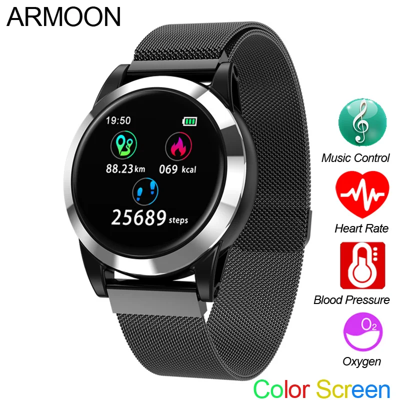 

Smart Watch T15 Men Android IOS Heart Rate Fitness Bracelet Blood Pressure Fitness Tracker Color Screen Round Multi Sports Band