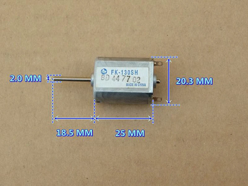 MABUCHI FK-130SH-09450 DC 12V-24V High Speed Mini 130 Motor 18mm Long Shaft DIY MABUCHI FK-130SH-09450 DC 12V-24V High Speed Mini 130 Motor 18mm Long Shaft DIY