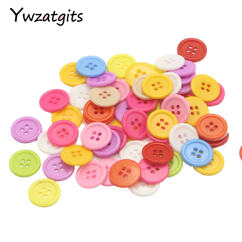 

ywzatgits 6-30mm 2/4 Holes Random mixed Resin Button for Kids Sewing Scrapbooking DIY Craft Clothes Accessories YE0519