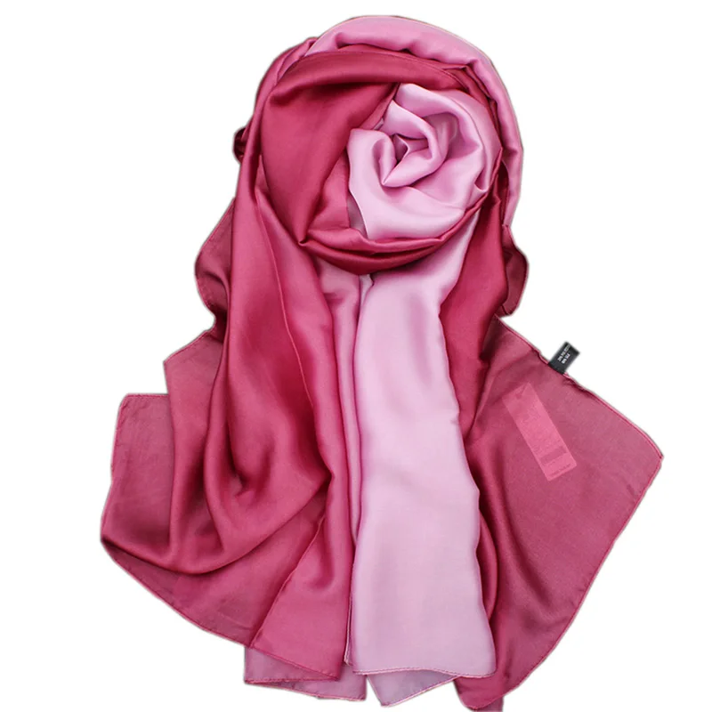 [RUNMEIFA] 2017 Silk mulberry silk scarves silk scarf women thin hair long hair color scarf spring and autumn beach towel