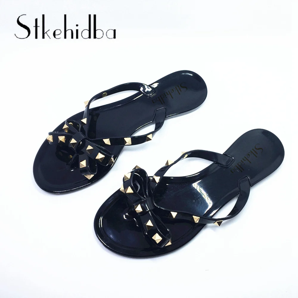 Stkehidba Slippers Jelly Women Slippers Fashion Rivets Slippers Summer ...