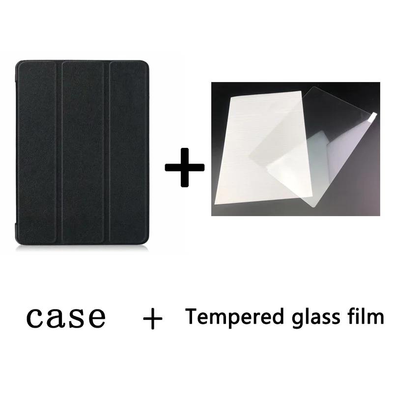 Магнитный смарт-чехол с откидной подставкой для samsung Galaxy Tab S5E T720 T725, пленка из закаленного стекла для SM-T720 SM-T725, 10,5 дюймов - Цвет: Black add TG Film