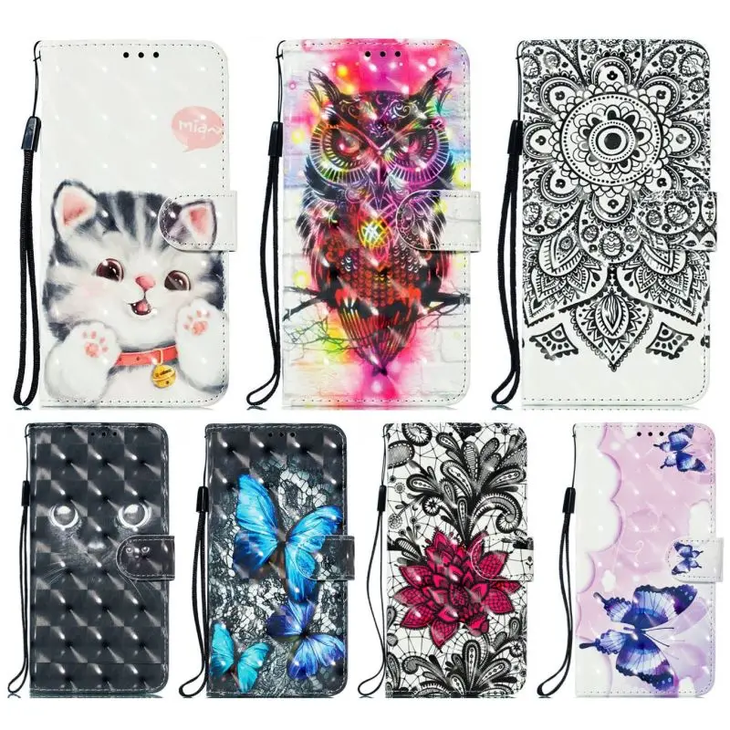 Милый чехол для Fundas samsung Galaxy A10 A10E A20 A20E A30 A40 A50 A60 A70 M10 M20 M30 S10 S9 A6 A8 Plus Чехол-книжка с бумажником в P02D