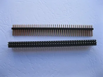 

200 pcs Gold Plated 1.27mm Breakable Pin Header 2x40 80pin Male Double Row Strip
