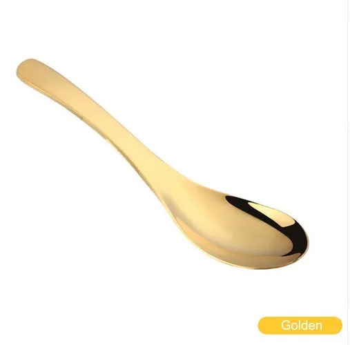 Высококачественная ложка из нержавеющей стали 304, 3 размера, большая золотая рисовая ложка для супа, детская ложка для мороженого, десерта, кухонная столовая посуда - Цвет: gold