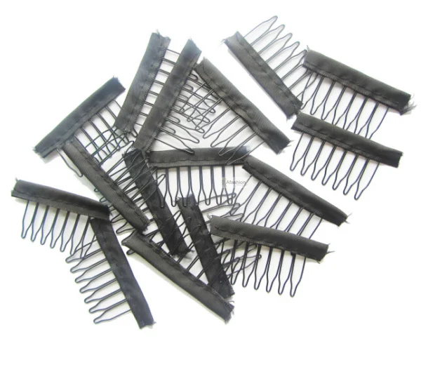 30pcs Black color wire wig clips with 7 teeth hair full