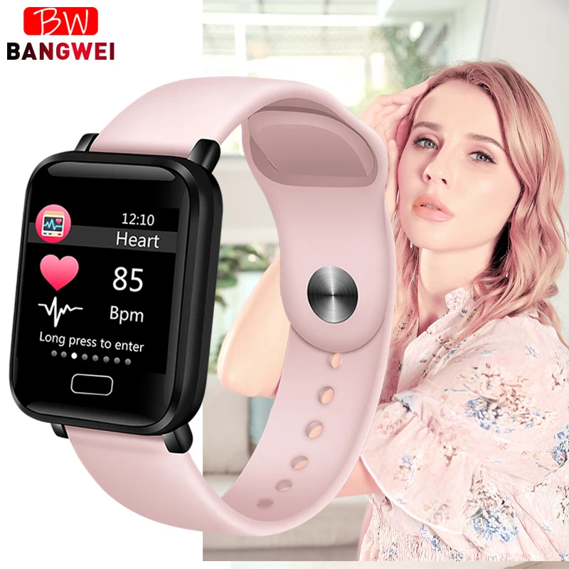 

BANGWEI 2019 Smart Sport Watch Men Women's IP67 Waterproof Fitness Watches Heart Rate Monitor Pedometer Tracker Smartwatch Watch