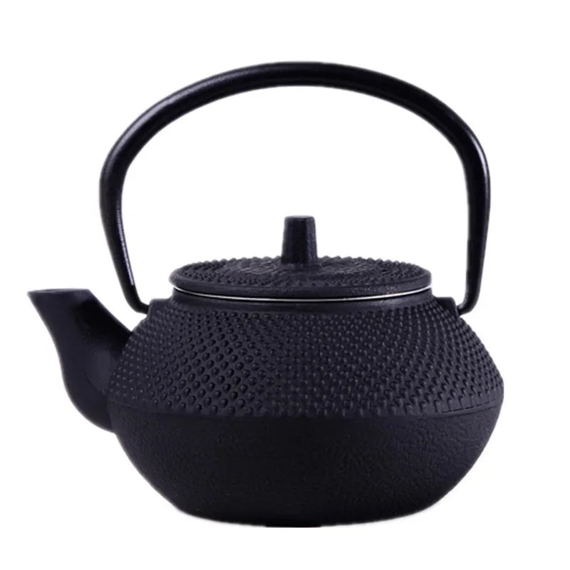 

2019 Cast Iron Tea Pot Uncoated Japanese Kung Fu Tea Set Retro Small Particles Kettle Pot With Filter Hot Sale