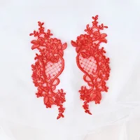 2 Pieces White Red Blue Lace Applique Flower Sequin Lace Fabric Decoration For Garment Accessories Sew On Cloth Costume Craft 5