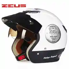 TAIWEN ZEUS moto rcycle abierto máscara gafas de sol durable Retro Vintage cascos casque moto aprobada por el DOT Scooter casco de bicicleta