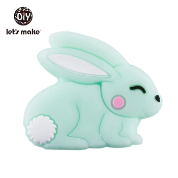 

Let's Make 10pc Silicone Beads Rabbit Food Grade Teething Toys Diy Pacifier Chain Infant Bpa Free Silicone Teether Baby Teethers