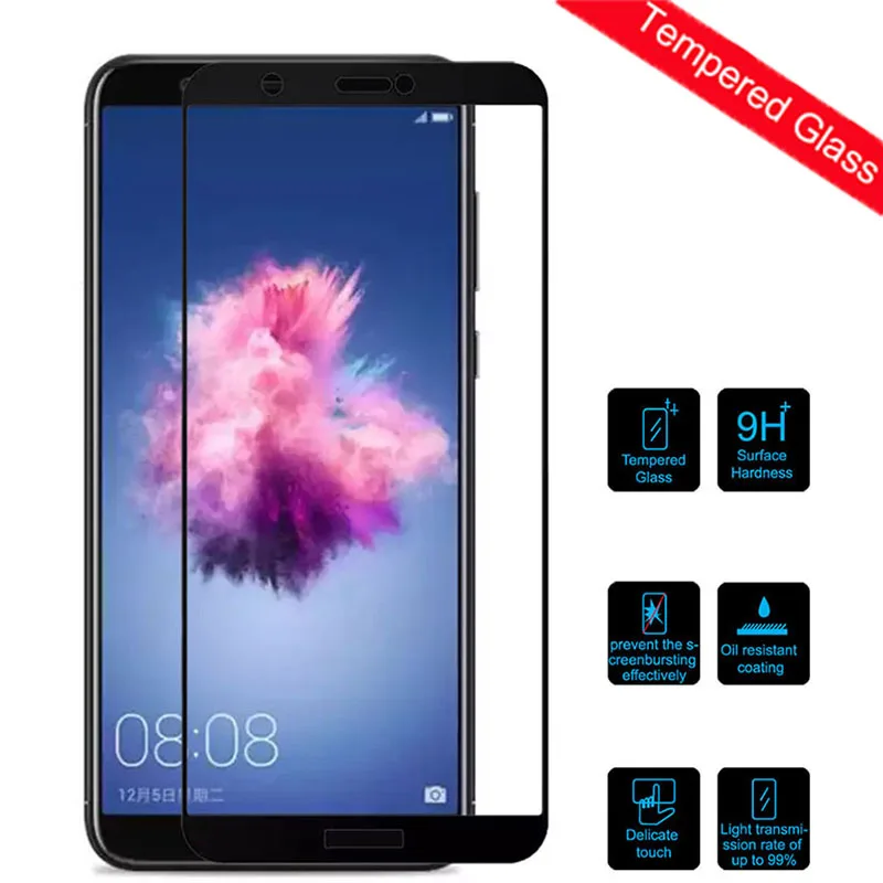 

Protective Glass On For Huawei P Smart FIG-LX1 5.65 inch Full Cover Screen Protector Tempered Glass on p smart 2019 psmart glass
