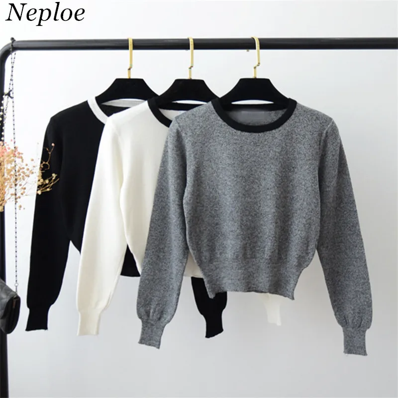 Neploe Japanes Стиль Для женщин свитера 2019 новые весенние модные пикантные укороченный