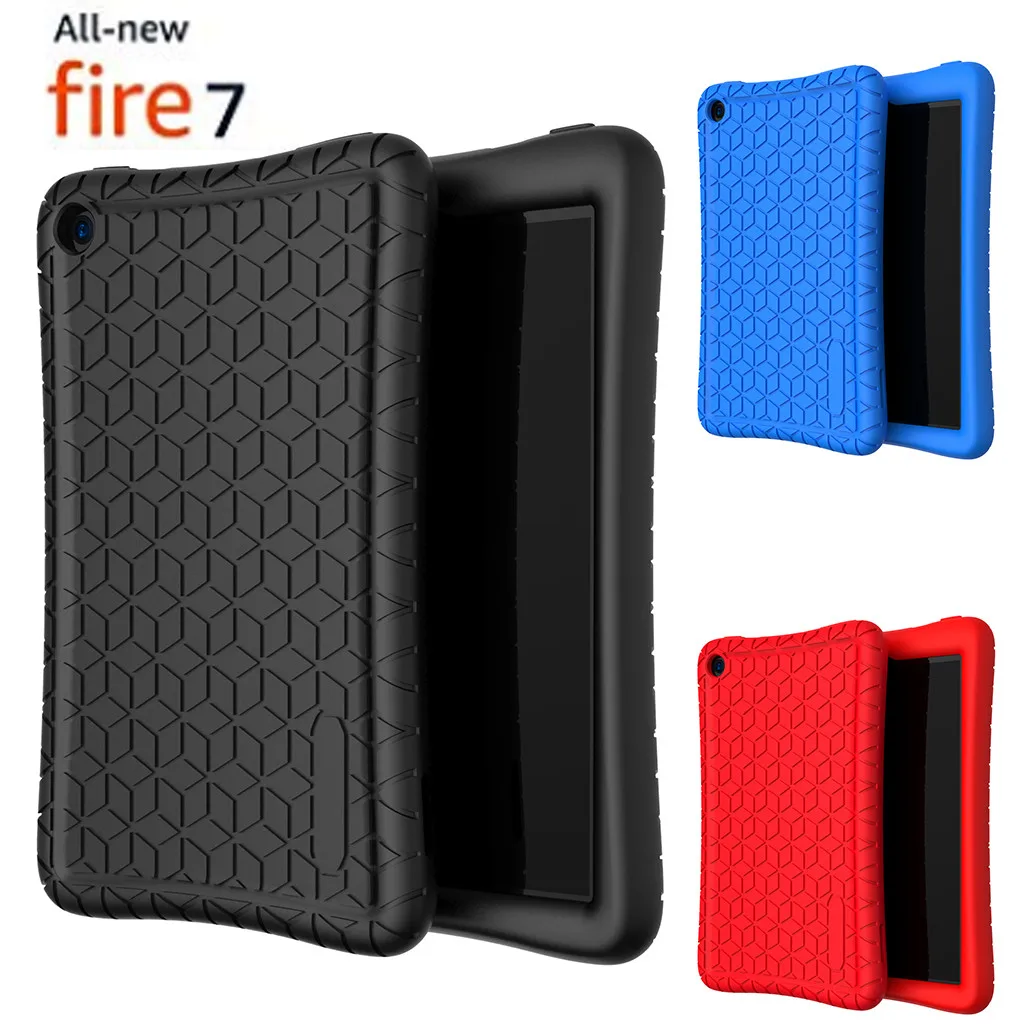 

OMESHIN Case For Amazon Fire 7 Tablet Kids Friendly Protecter Shell Safe Silicone Case Cover For Amazon All-New Fire 7 524#2