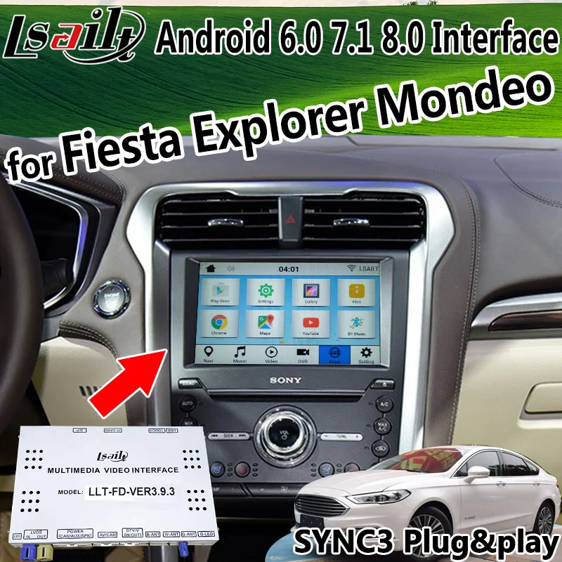 Все в 1 Plug and Play Android 7 GPS навигационная коробка для Kuga aurus Mustang Sync3 с youtube carplay