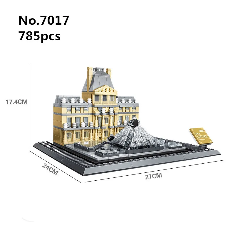 

785pcs Small Architecture Series Louvre Of Paris Action Building Blocks Set Model Bricks Toys For Children Learningly Gifts Toy