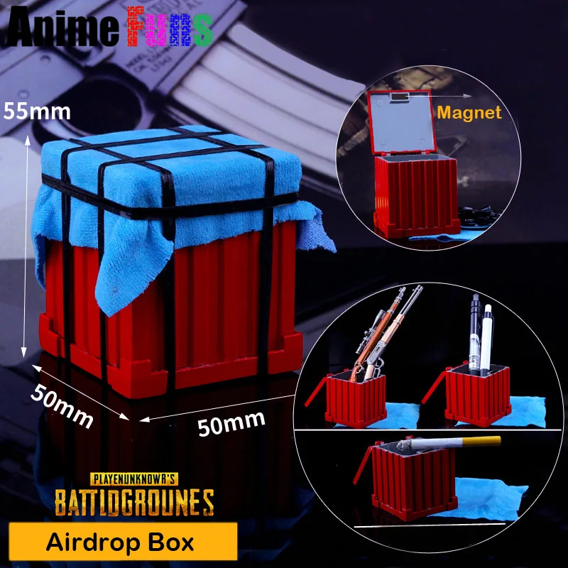 

Playerunknown's Battlegrounds Airdrop Box Model Game PUBG Keyring Storage box Ashtray Charm Birthday Gift for fans drop-shipping