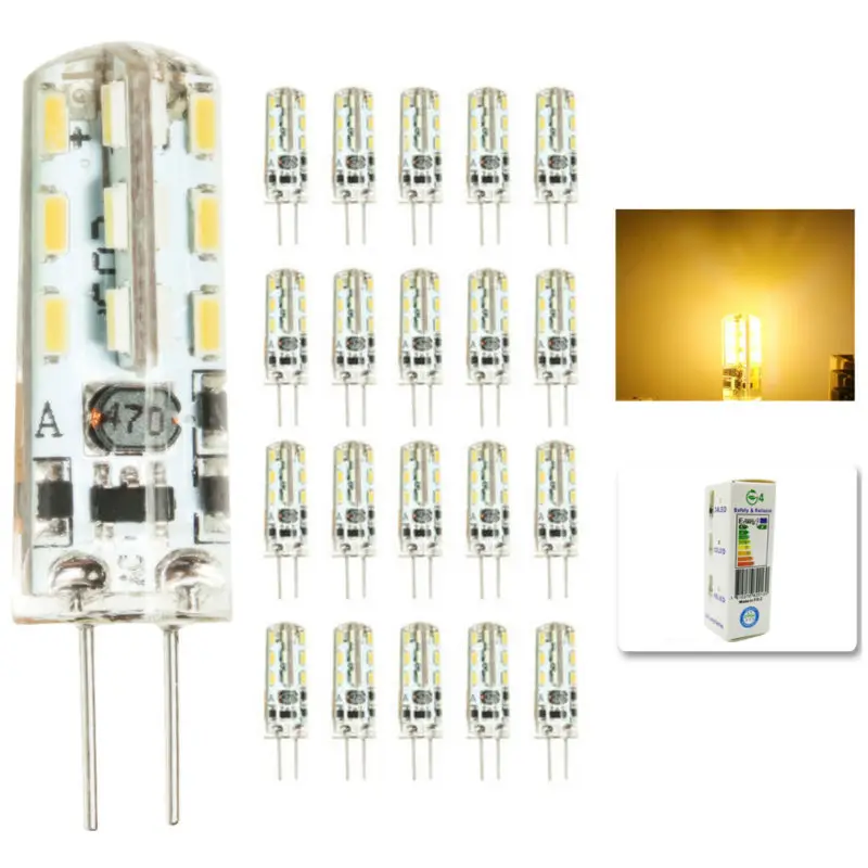 20 pcs/lot G4 LED Lighting Bulbs 3W LED Spotlight Bulb Lamp in crystal Light lamp AC DC 12V 24 3014 SMD
