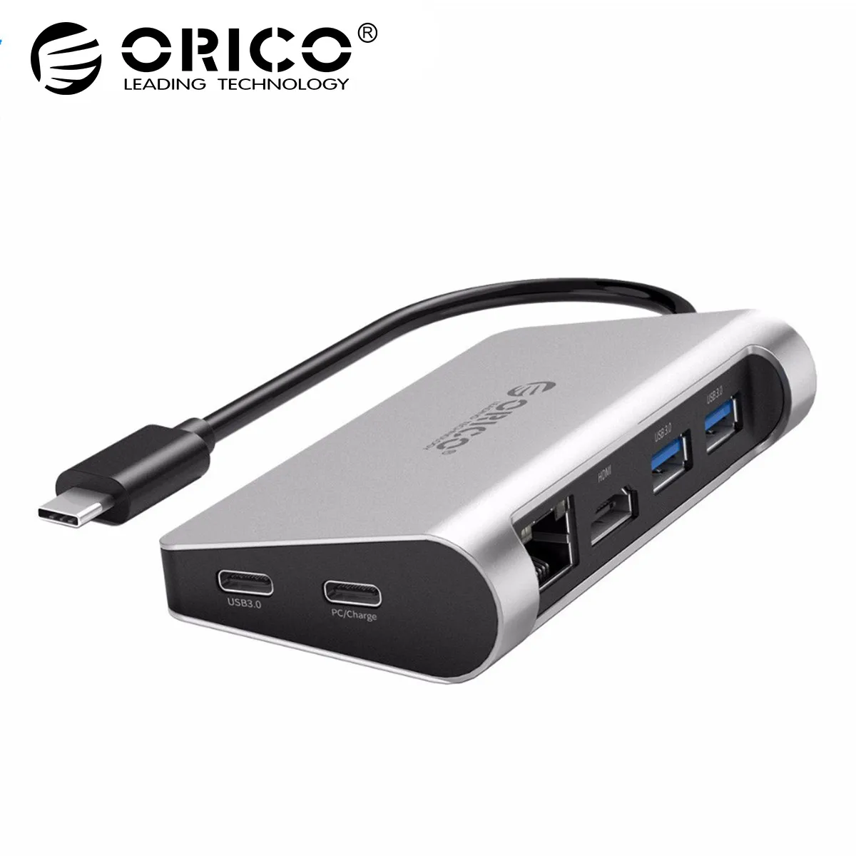 

ORICO USB HUB Aluminum Alloy Type-C HUB USB C to HDMI / Type-C / USB3.0 / RJ45 /PD Charging HUB USB3.0 HUB