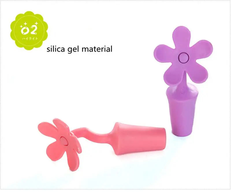 Creative Flower Design Bottle Stopper Colorful Silicone Wine Stopper Vacuum Sealed Champagne Drinks Bottle Caps Wine Pourer Stop