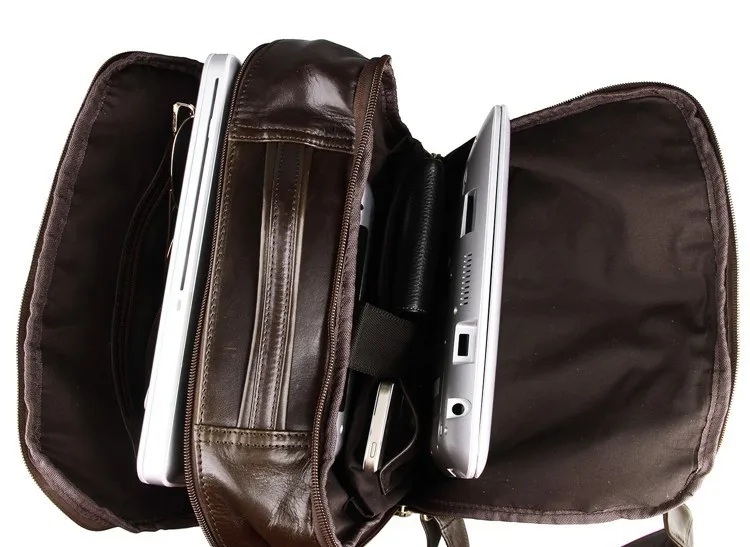 Унисекс Винтаж Натуральная кожаный рюкзак для подростков школьный рюкзак 7280C
