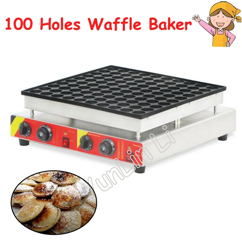 

110V/220V Commercial 100 Holes Waffle Baker Waffle Maker Iron Baing Machine Stainless Steel Small Muffin Machine NP-545