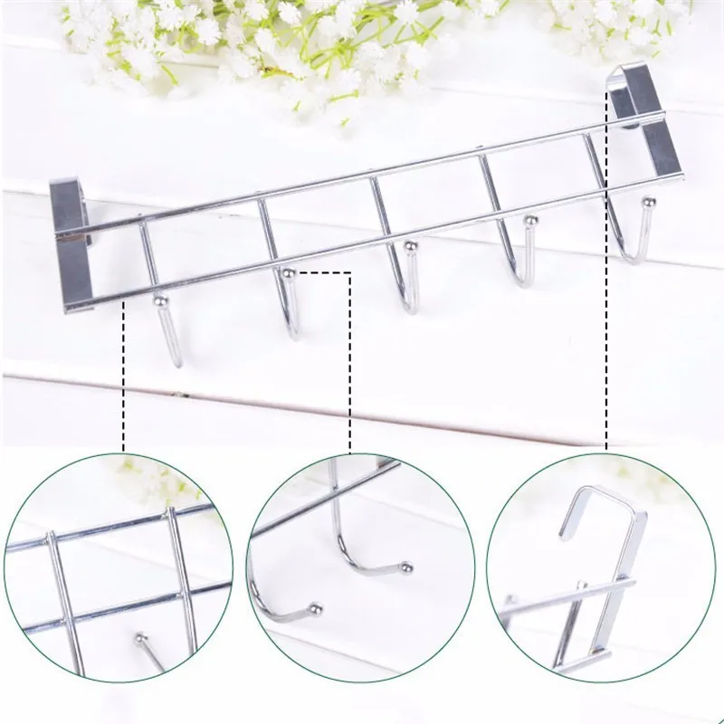 LeKing Stainless Steel 5 Hooks Robe Coat Hat Holder Clothes Rack Hook Wall Home Kitchen Bathroom Hanger Door Hardware|towel hook|hook coat